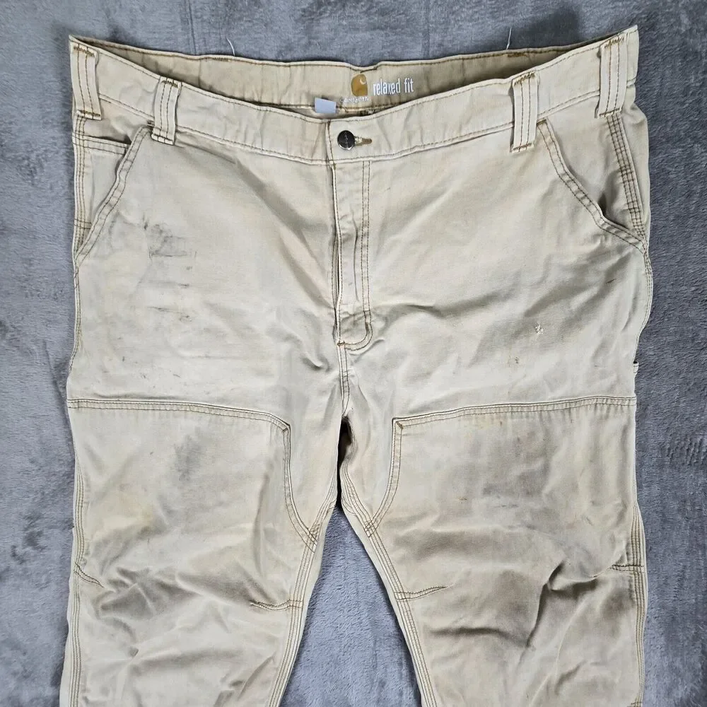 Thrashed Distressed Work Carhartt Double Knee Pants Mens 42x32 102802-918 - Picture 2 of 10